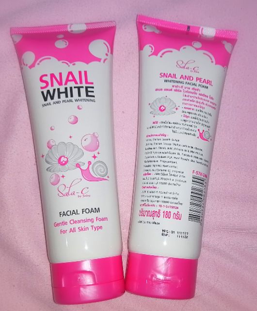 SNAIL WHITE FACIAL FOAM 180ml.