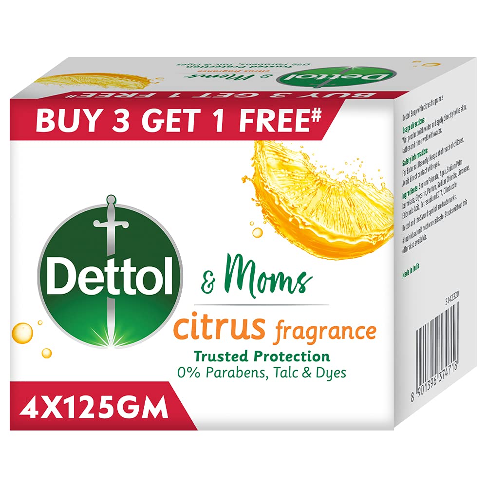 DETTOL & MOMS CITRUS FRANGANCE SOAP 125g (Buy 3 Get 1 free