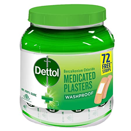 Dettol Medicated Plasters Washproof (172 Strips)
