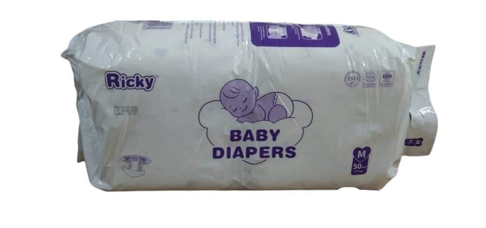 Ricky Baby Diapers M (50Pcs) 6-11kg