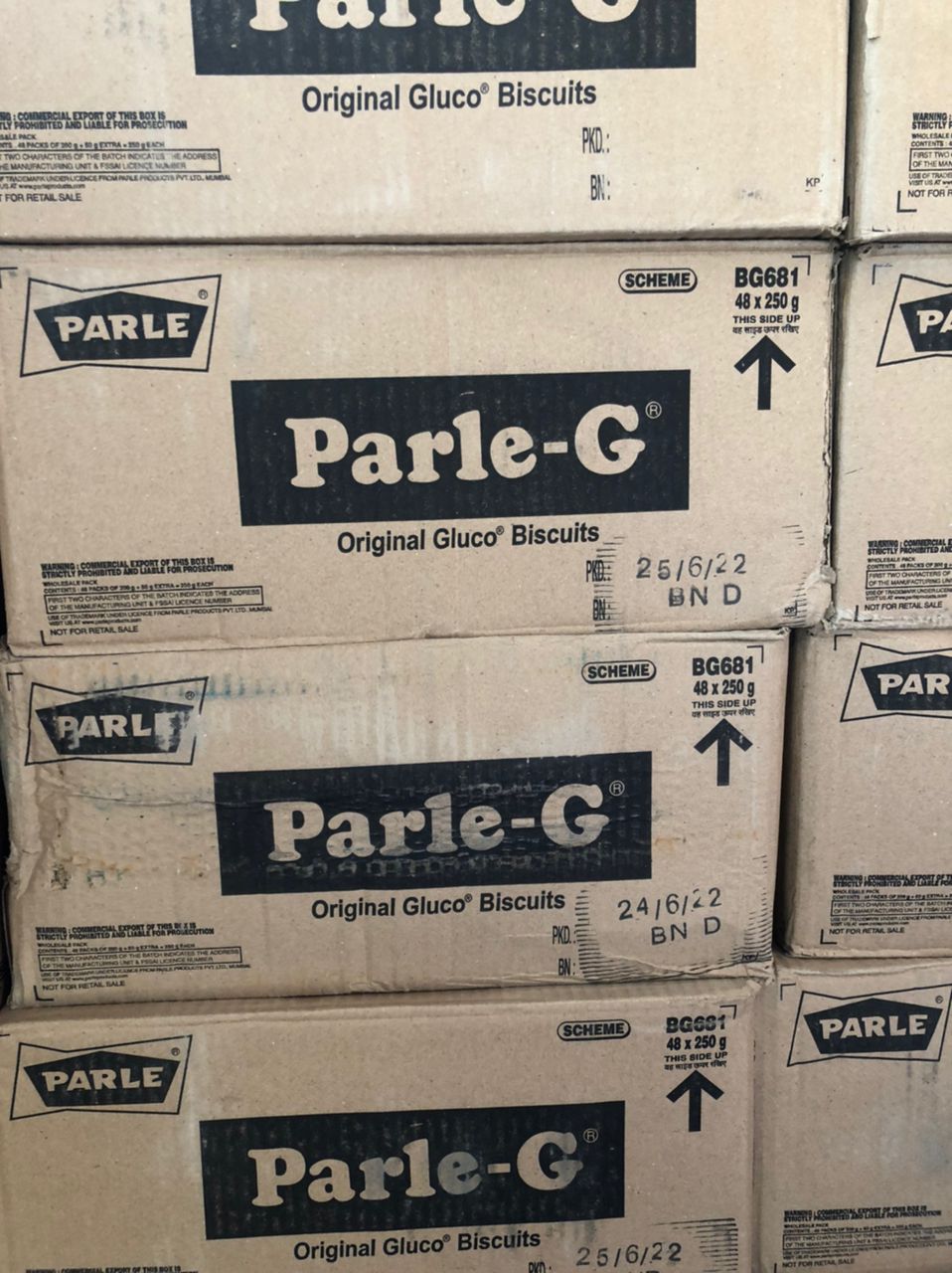 Parle G 250g*48 units (wholesale case)