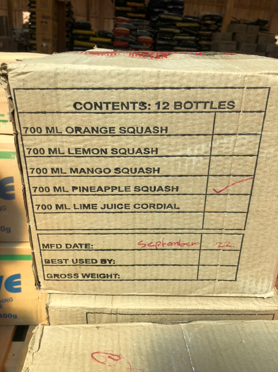 Druk PINEAPPLE Squash 700ml*12 Units (Wholesale Case)