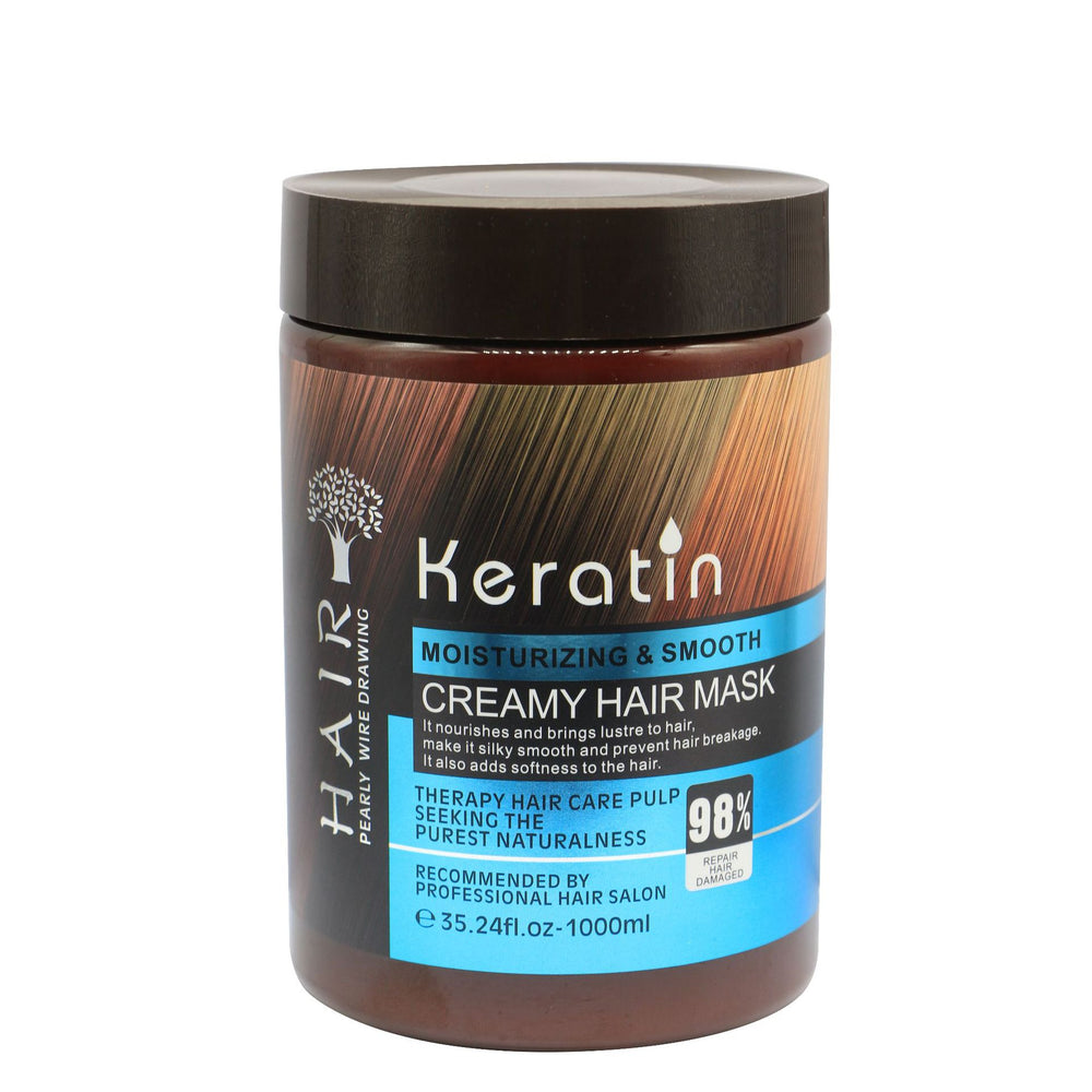 KeraTIN Nutrition Moisturizing & Smooth Creamy Hair Mask 98% Repair Hair Damaged (1000ml)