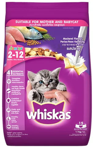 Whiskas Mackerel Flavour Junior 2-12 Months 1.1kg