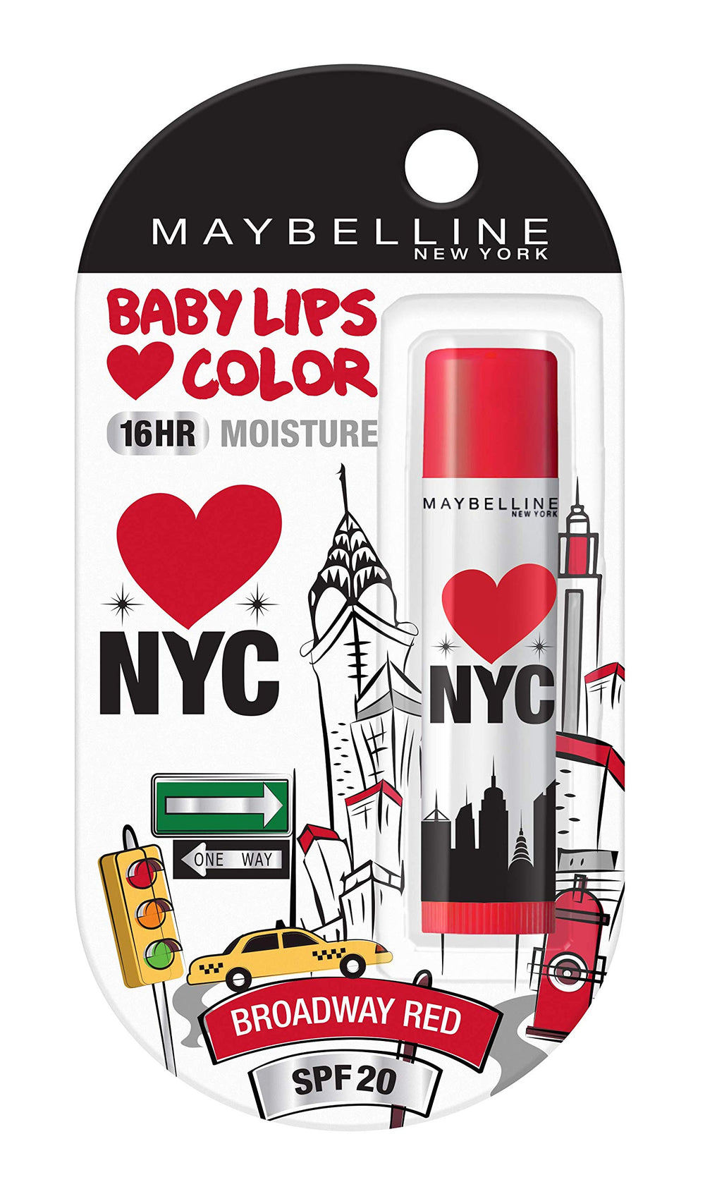 Maybelline New York Baby Lip Balm Broadway Red 16Hours Moisture 4g (SPF20)